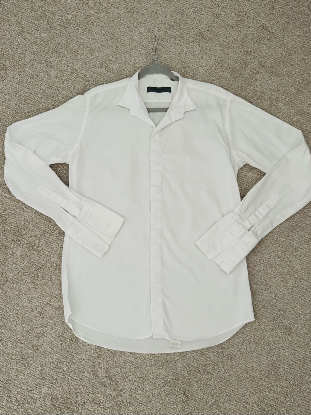 Givenchy Men's Long Sleeve Dress Shirt Crisp White Cotton Size 16-4/5 Modern Fit
